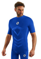 Sesto Senso Herren T-Shirt Kurzarm Thermo Active CL39 – Atmungsaktive Sportbekleidung, Antiallergisch, Bakteriostatisch, Elastisch, Poliamid, Ideal für Outdoor- und Fitnessaktivitäten, Chabrowy Blau