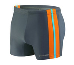 Sesto Senso Herren Badeboxershorts – Komfortable Badebekleidung aus 80% Polyamid, 20% Elastan, Schnell trocknend, Ideal für Schwimmen und Strand, Mit Kontraststreifen, Farbe: Grau/Orange, Modell BD382