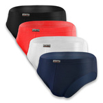 Sesto Senso Herren Slipy Set – Hochwertige Baumwollunterwäsche, Sportlicher Schnitt, Antiallergisch, Schnell trocknend, Perfekte Passform, Farben: Rot, Blau, Schwarz, Weiß, 4er Pack, Für Aktive Männer