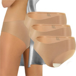 Sesto Senso Damen Figi Set – Nahtlose Laser Cut Unterwäsche aus Mikrofaser, Bequem und Unsichtbar, Mit Baumwolleinsatz, 3er Pack, Beige