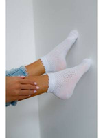 Durchbrochene Damen-Socken mit Fliege