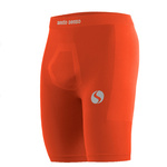 Sesto Senso Herren Thermoaktive Shorts – Atmungsaktive, Wasserabweisende Sporthose, Nahtlos, 4-Wege-Stretch, Winddicht, Poliamid-Elastan, Ideal für Outdoor-Aktivitäten, Orange, Kurze Länge, Sportbekleidung