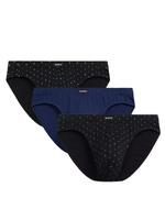 Atlantic Herren Sport Slips 3er Pack – Weiche Baumwolle, Atmungsaktiv, Niedrige Taille, Schwarz & Dunkelblau, Ideal für Aktive, Herbst/Winter Kollektion 2025