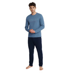 Henderson Herren Pyjama Insure – Bequemer Schlafanzug aus 100% Baumwolle, Langarmshirt mit Rundhals, Lange Hose, Modernes Design, Mehrfarbig, Herbst/Winter Kollektion