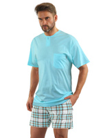 Schlafanzug Kurzarm Serie Blau