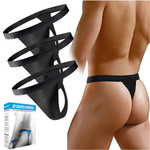 Sesto Senso Herren String Set – Hochwertige Baumwolle, Anatomic Design, Flache Nähte, Nicht Einengender Bund, 4er Pack, Komfortable Unterwäsche, Ideal als Geschenk, Hergestellt in Polen