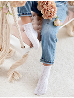 Durchbrochene Kindersocken JUICE-thin 1511.001, Farbe weiß, Größe 35-37