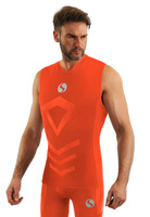 Sesto Senso Herren Thermoaktive Ärmelloses Shirt – Atmungsaktiv, 4-Wege-Stretch, Nahtlos, Poliamid, Ideal für Sport, Komfortabel, Orange, Neue Kollektion Wintersport