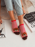 Frauenfüße Große Teddybärköpfe mit Streifen