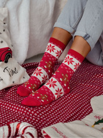 Damen Socken Serie Weihnachtsplätzchen Rot