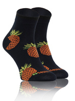 Sesto Senso Skarpetki Ananas-Muster Baumwolle – Bequeme Kurze Socken, Atmungsaktiv mit Flachen Nähten, Bunte Designs für Männer und Frauen, Vielseitig für Alltag und Eleganz, Neu