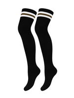 Gestreifte Damensocken aus Baumwolle mit Lurex