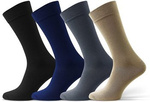 Sesto Senso Herren Klassische Baumwollsocken – Bequeme Anzugssocken mit Lin Toe® Flachnaht, Nicht-Einschnürender Bund, 4er Pack, Schwarz, Ideal für Business und Alltag