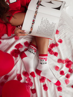 Damen-Socken mit Aufschrift 0200.076, Farbe Weiß, Größe 37-41