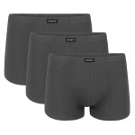 Atlantic Herren Boxershorts Set – Bequeme Baumwoll-Unterwäsche mit Elastan, Enganliegend, Ohne Muster, 4er Pack, Schwarz, Grau, Weiß, Classic Kollektion