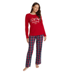 Henderson Damen Pyjama Glance – Weiche Baumwolle, Weihnachtliches Design, Langarm, Lange Hose, Atmungsaktiv, Komfort für Winterabende, Mehrfarbig, Ideal für Weihnachten, Neu