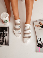 Damen Sneakersocken Serie Gemustert 146 Ecru