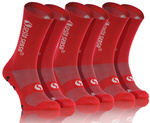 Sesto Senso Sport-Socken Set – Bequeme Trainingssocken aus Baumwolle, Feuchtigkeitsregulierung, Verstärkt für Haltbarkeit, Unisex, Ideal für Fußball & Tennis, 3er Pack, Rot