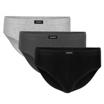 Atlantic Herren Slipy Classic Set – Bequeme 100% Baumwolle Unterwäsche, Ohne Muster, 4er Pack, Grau, Schwarz, Weiß, Innenliegender Gummibund, Neuheit, Basic Kollektion