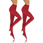 Sesto Senso Damen Strumpfhose Set – Blickdichte Microfaser Strumpfhosen 40 DEN, Weich und Komfortabel, Nahtlos, Perfekte Passform, Vielseitig, Rot, XL, 2er Pack