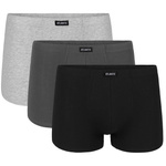 Herren Boxershorts 3BMH-007 Grau Schwarz Weiß