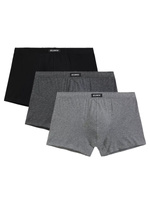 Atlantic Herren Unterwäsche Set – Bequeme Baumwoll Boxershorts, Atmungsaktiv, 3er Pack, Schwarz, Grau, Elastischer Bund, Herbst/Winter Kollektion 2025, Ohne Muster, Ideal für Alltag und Sport