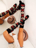 Damen-Kniestrümpfe in Karo 248