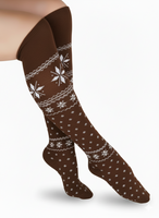 Damensocken mit festlichem Norwegermuster