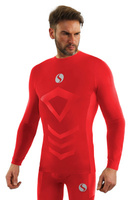 Sesto Senso Herren Thermoaktive Langarmshirt – Atmungsaktiv, 4-Wege-Stretch, Nahtlos, Poliamid-Elastan, Sportbekleidung für Winter, Rot, Ideal für Outdoor-Aktivitäten