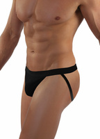 Sesto Senso Herren Jockstrap Slipy – Baumwolle, Niedrige Taille, Bequemer Sitz, Po-frei, Schwarz