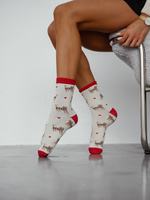 Damensocken Wzorzyste 200 Ecru