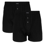 Atlantic Herren Boxershorts – 100% Baumwolle, Bequeme Lockerer Schnitt, Schwarz, Klassische Basic-Kollektion, Innenliegender Gummibund, Ohne Muster, Größe M, Ideal für Alltag, Hochwertige Qualität