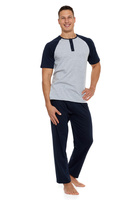 Pyjama Männlich Kurzarm Grau