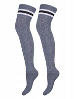 Gestreifte Damensocken aus Baumwolle mit Lurex