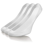 Sesto Senso Damen Ballerina Socken – Antirutsch Silikon, Baumwolle, Ideal für Pumps & Ballerinas, Weiß, 3er Pack, Bequem & Stabil, Laser Cut, Unsichtbare Mikrostoppen