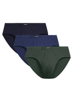 Slips Herren 3er-Pack Khaki/Marine/Blau