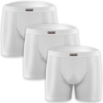 Sesto Senso Herren Boxer Set – Klassische Baumwollboxershorts, Bequem und Elastisch, 3er Pack, Beige/Weiß, Ohne Muster, Atmungsaktiv, Ideal für Alltag, Hergestellt in Polen