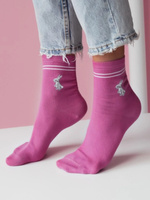 Damensocken Wzorzyste 200 Fuchsia und Rosa