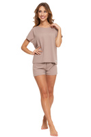 Gestreifter Damen-Schlafanzug aus Viskose Super Preis