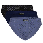 Atlantic Herren Slipy Sport – Bequeme Baumwollunterwäsche mit Print, Atmungsaktiv, 3er Pack, Schwarz/Navy/Grün/Rot/Blau, Klassische Kollektion, 100% Baumwolle