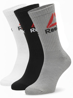 Reebok Herren Tennissocken Set – Lange Sport Socken aus Baumwollmischung, Komfortabel & Hautfreundlich, Ideal für Laufen & Wandern, 3er Pack, Grau/Weiß/Schwarz