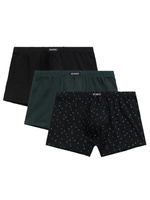 Herren-Boxershorts Serie 3mh-196 Grün und Schwarz