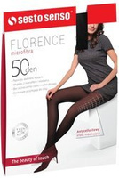 Sesto Senso Damen Strumpfhose Florence – Komfortable Mikrofaser-Elasthan Strumpfhose, 3D-Technologie, Cellulite kaschierend, Blickdicht, Ohne markierte Höschenteil, Elegantes Design, Schwarz