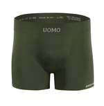 Sesto Senso Herren Boxershorts Solar – Nahtlos, Bequem, Atmungsaktiv, Elastisch, Poliamid-Elastan Mix, Ideal für Aktive, Farbe Khaki, Größe M, Hochwertige Unterwäsche aus Polen