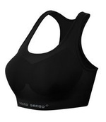 Sesto Senso Damen Seamless Sport Top – Nahtloses Sport-BH-Top mit Thermoregulierung, Atmungsaktiv, Elastisch, Schwarz, Poliamid-Elastan, Fitness & Training