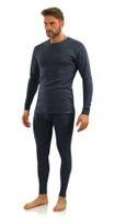 Sesto Senso Herren Winter Set – Bequeme Baumwolle Thermounterwäsche, Langarmshirt und Lange Unterhose, Atmungsaktiv, Ideal für Sport und Freizeit, Grafit, Größen M-XXL