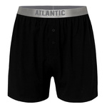 Atlantic Herren Boxershorts – Langer Schnitt, 47% Modal, 46% Pima Baumwolle, 7% Elastan, Mit Eingriff, Schwarz, Bequemer Sitz, Classic Basic Kollektion, Ideal für Alltag, Hochwertige Verarbeitung