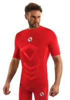 Sesto Senso Herren Thermo Active T-Shirt – Atmungsaktiv, Kurzarm, Nahtlos, Antiallergisch, Rot, Ideal für Sport & Outdoor, Hochwertiger Poliamid, Komfort & Flexibilität, Perfekt für Frühling & Sommer