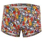 Sesto Senso Herren Boxershorts Funny 10 – Bequeme Baumwollunterwäsche mit kurzen Beinen, Atmungsaktiv, Bunte Lustige Muster, 4er Pack, Langlebig, Mehrfarbig, Für Männer