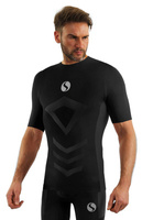 Sesto Senso Herren Thermo Active T-Shirt – Atmungsaktives Funktionsshirt mit Kurzarm, Zweilagige Feuchtigkeitsableitung, Antiallergisch, Schwarz, Ideal für Sport und Outdoor-Aktivitäten, Europäische Qualität